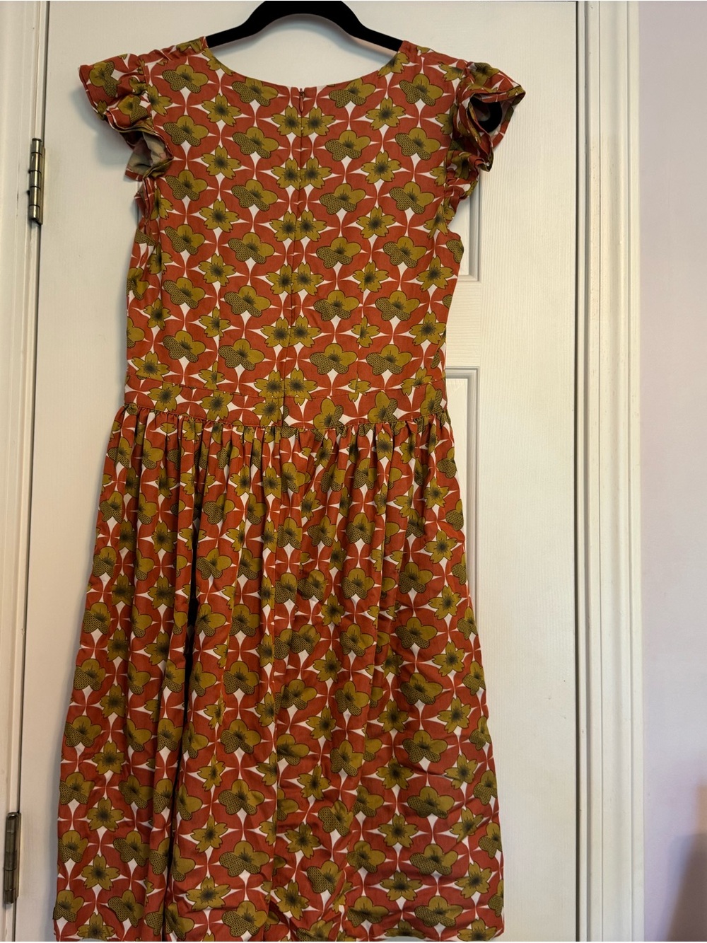 Matilda Jane Coral & Olive Floral Ruffle-Front Midi Dress - Picture 5 of 5